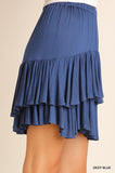 Deep Blue Ruffle Skirt