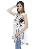 White String Fringe Beaded Vest  XS/S S/M M/ L